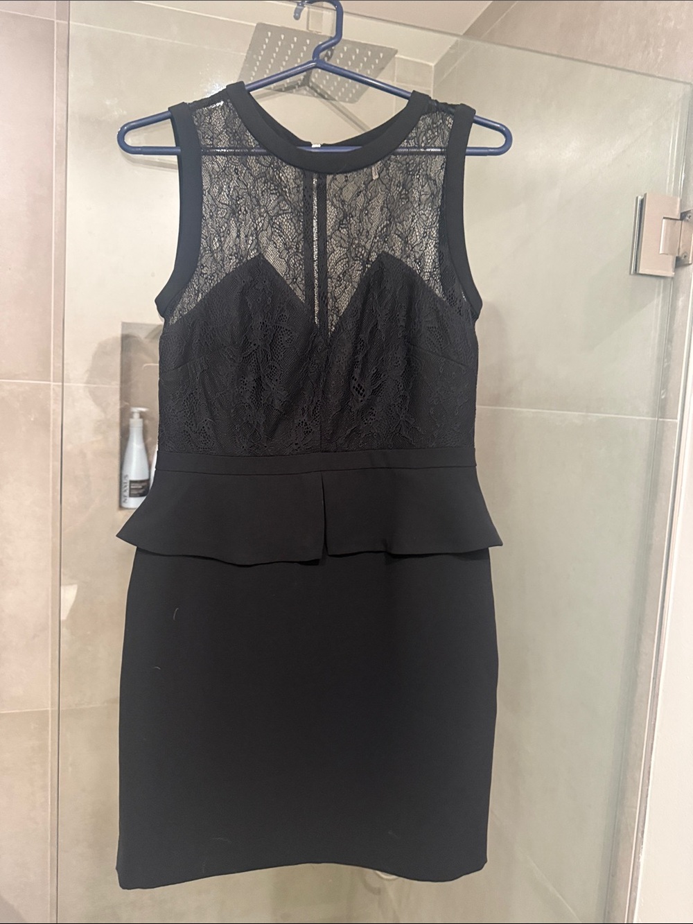 Sandro Black Lace Peplum Mini Dress